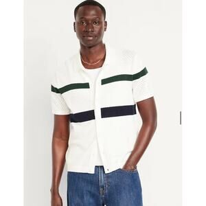 NWT Old Navy Button Front Open Stitch Sweater Nautical Collared Men's XXXL‎